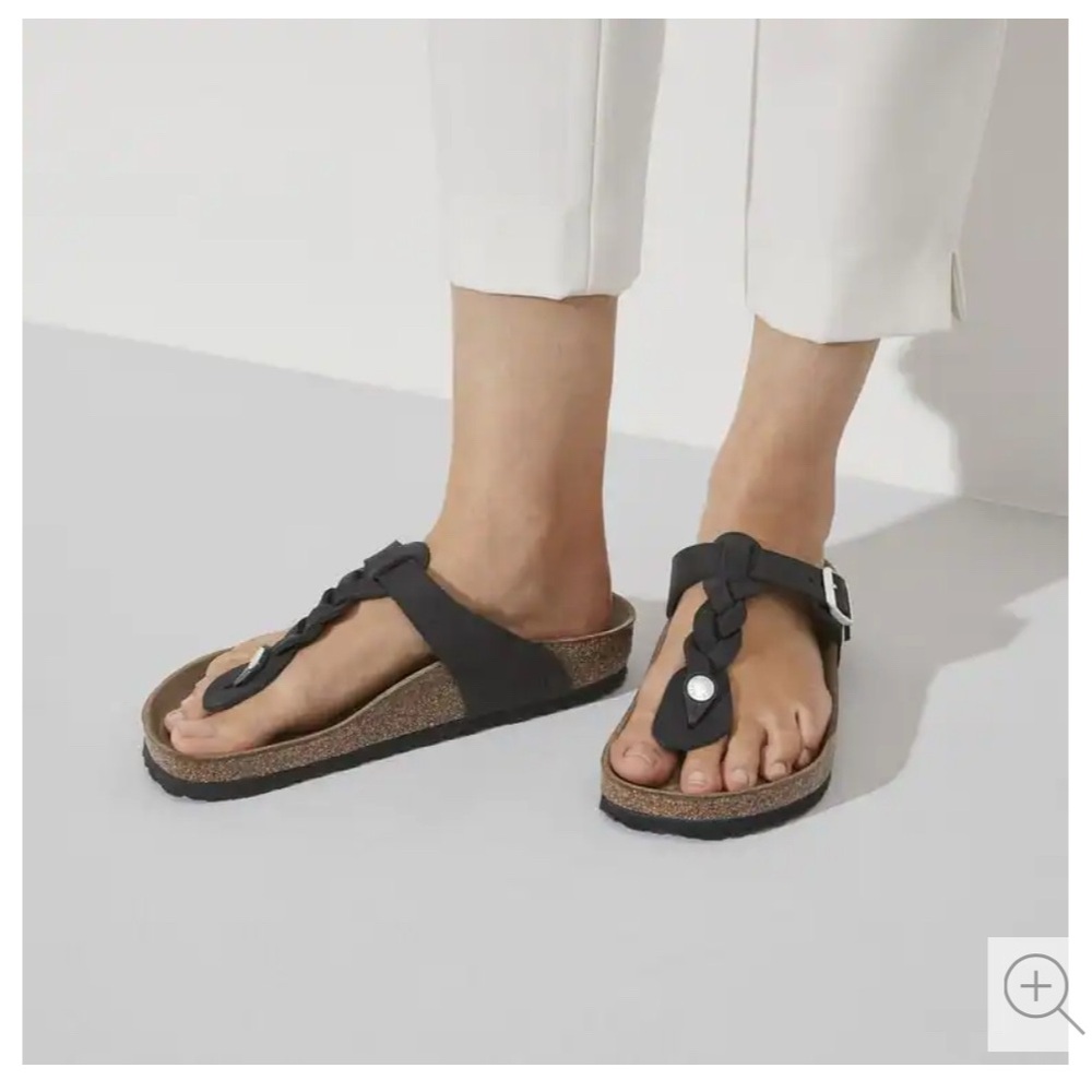 Birkenstock Gizeh Black Braided Sandals